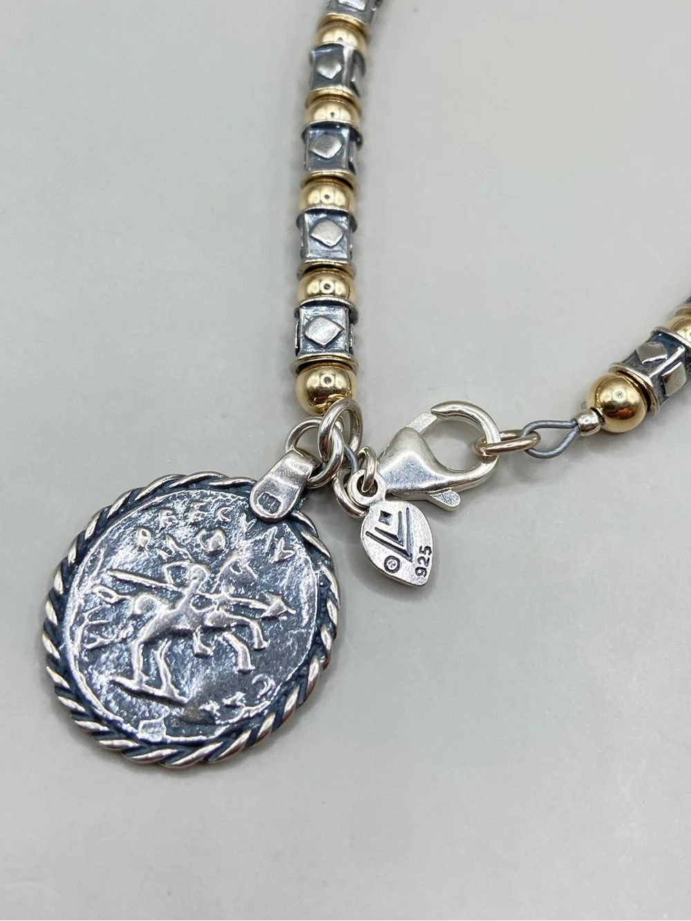 Silpada Sterling Silver 14K Gold Filled Roman Coin Bracelet B1582